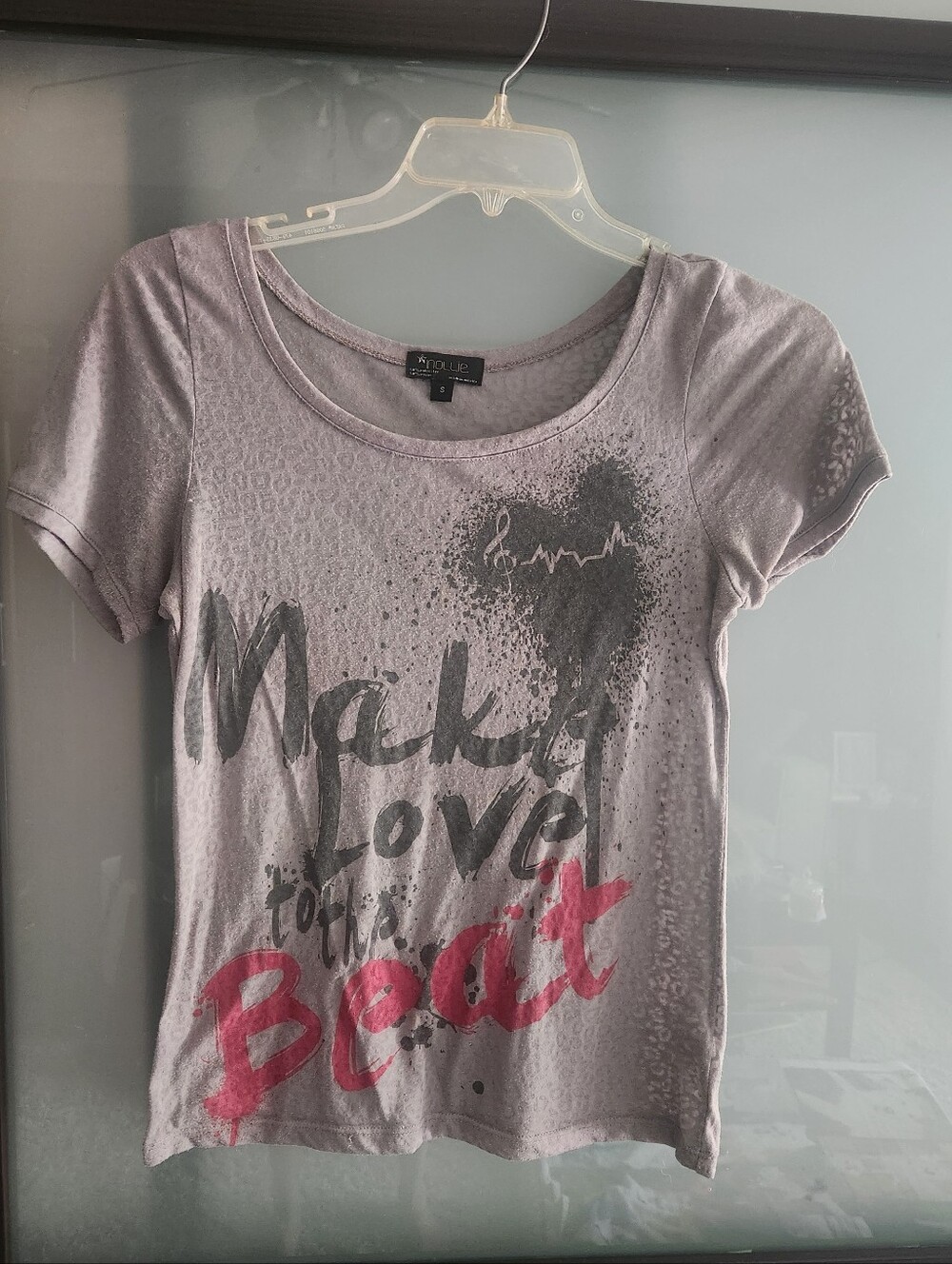'Make Love to the Beat' Graphic Tee - Sheer Animal Print